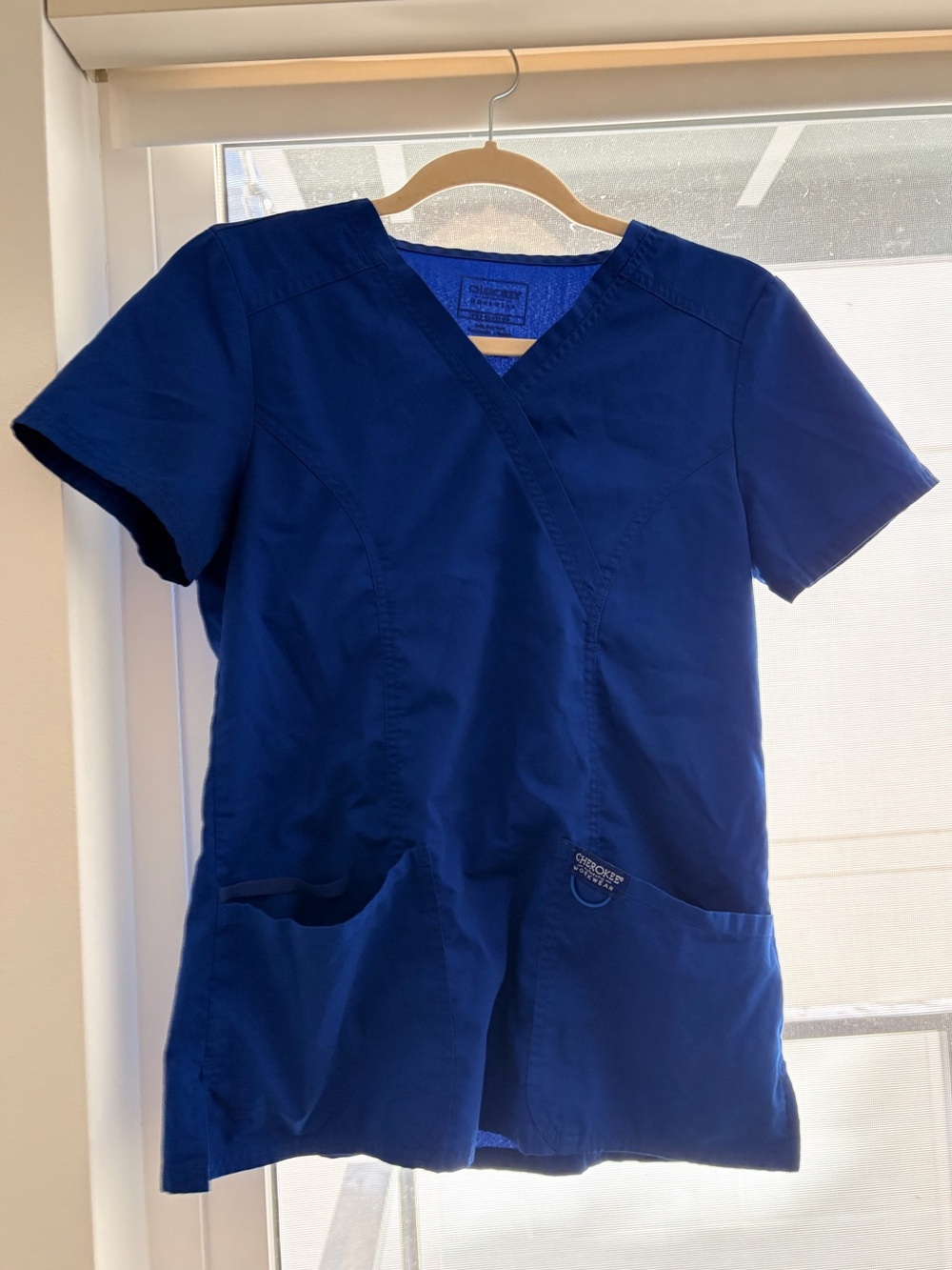 Cherokee Women’s Navy Blue V-Neck Scrub Top